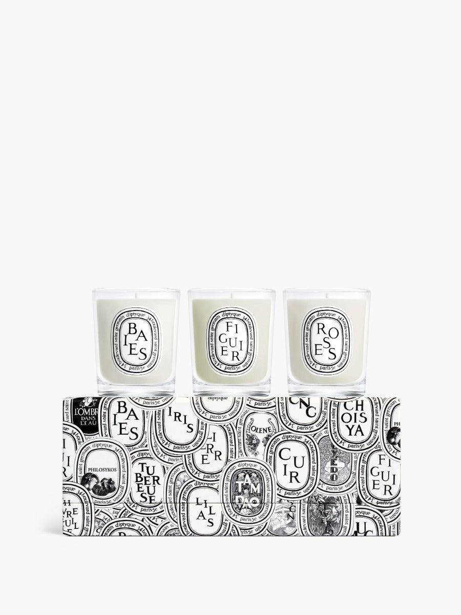 Diptyque Paris Set of 3 Small Candles Pre Composed