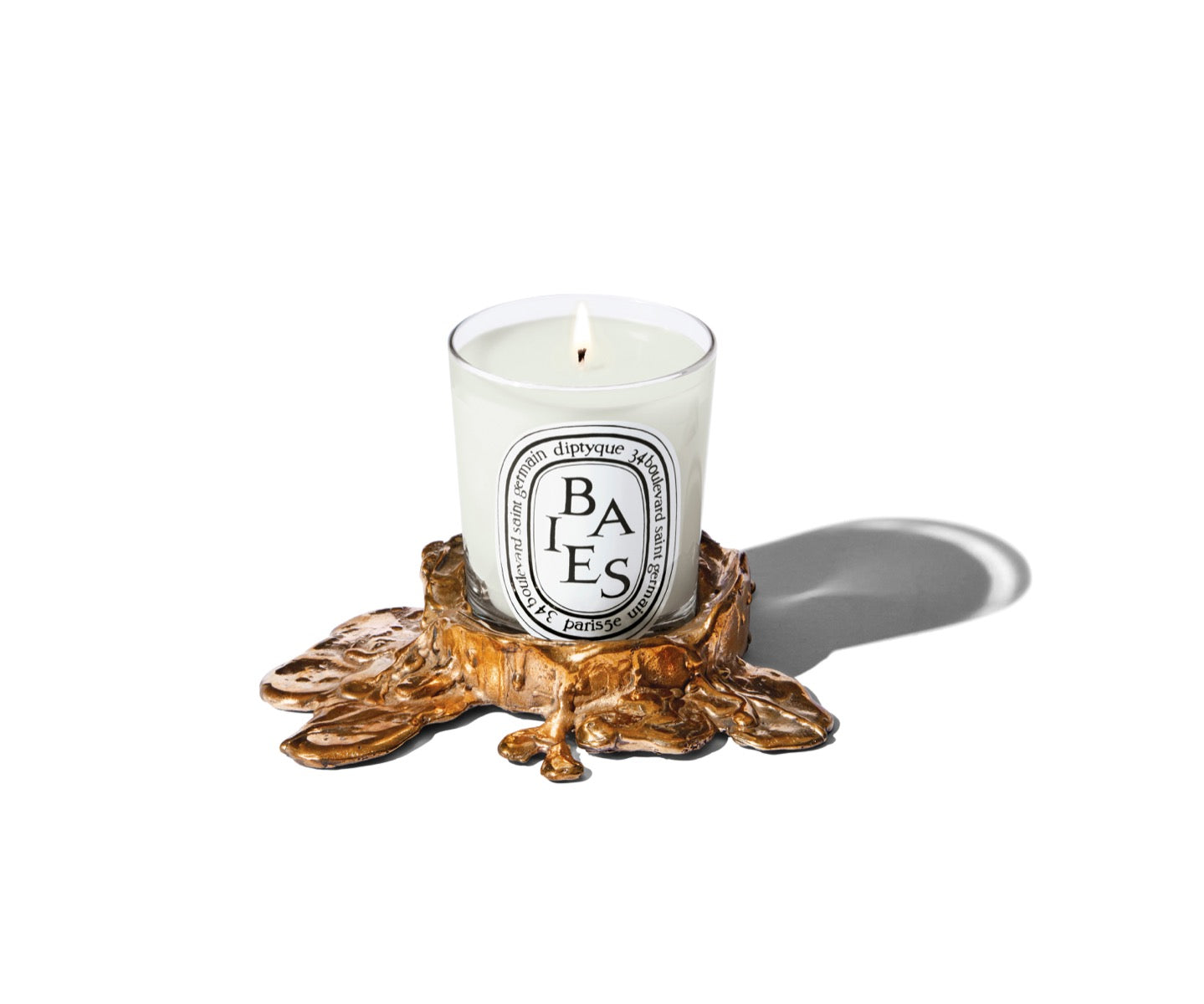 Diptyque Paris Small Gold Bronze Candle Holder for Classic Candles