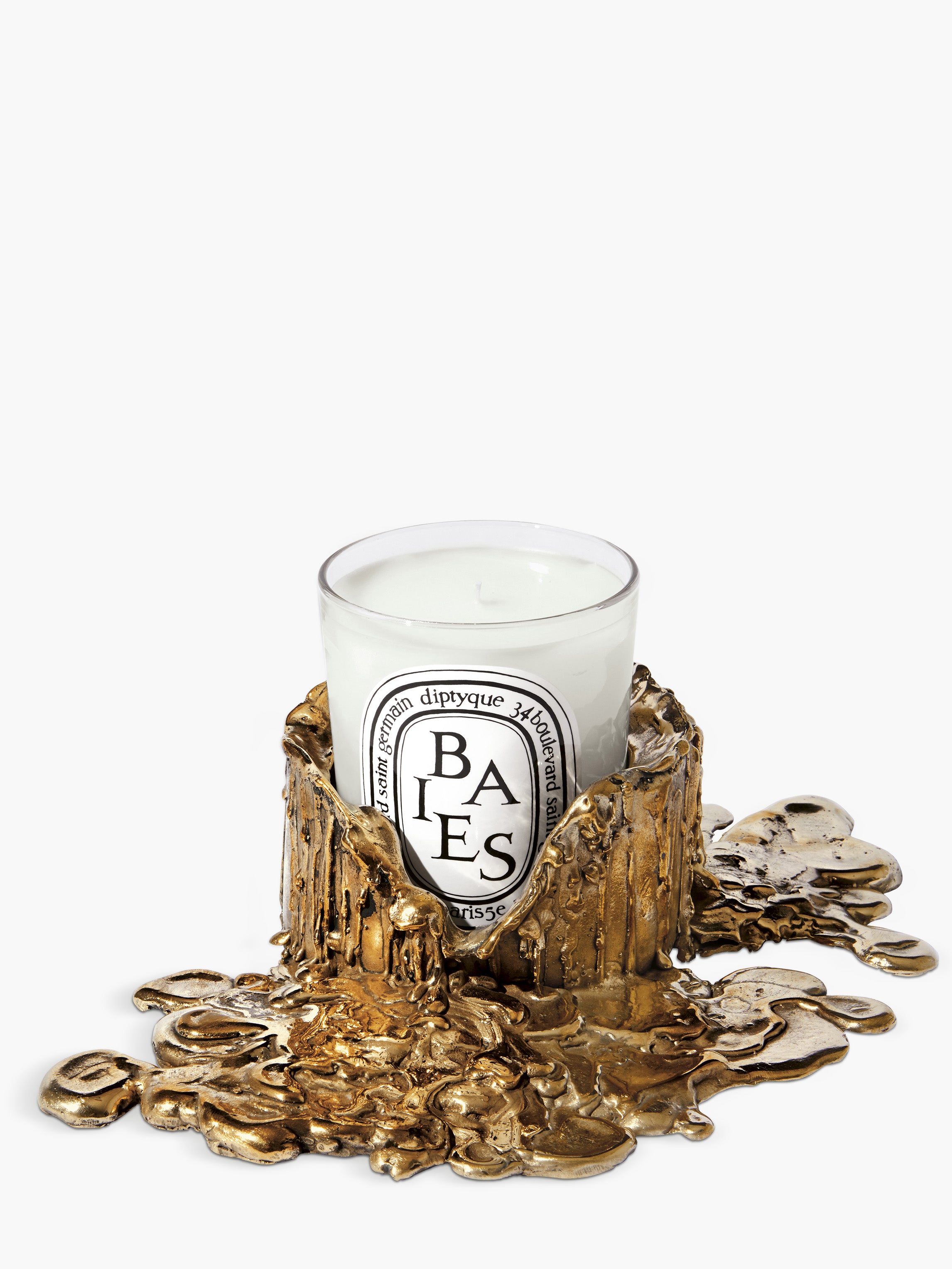 Diptyque Paris Medium Gold Bronze Candle Holder for Classic Candles