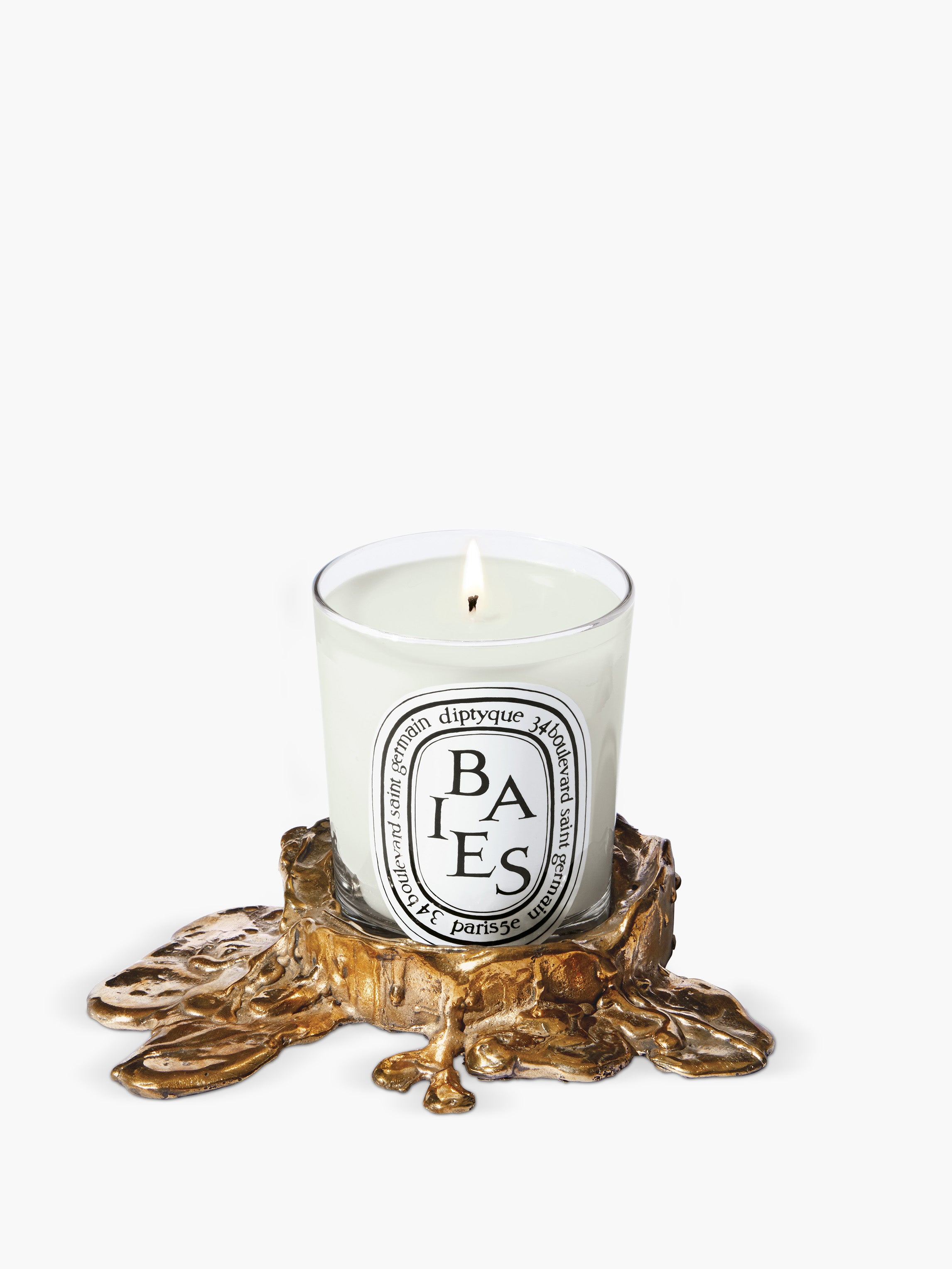 Diptyque Paris Small Gold Bronze Candle Holder for Classic Candles