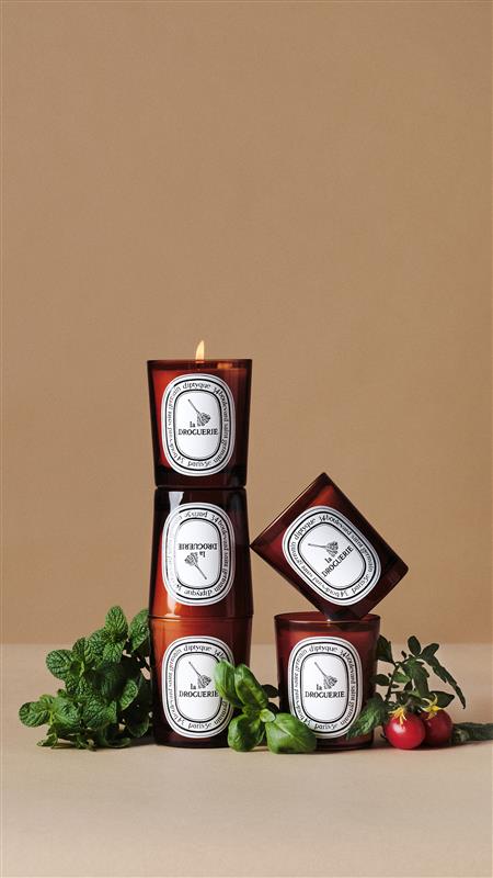 Diptyque Paris La Home Care Odor Removing Candle with Basil